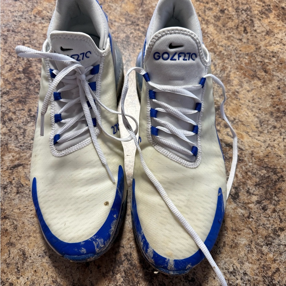 Nike Men's White and Blue Athletic Shoes